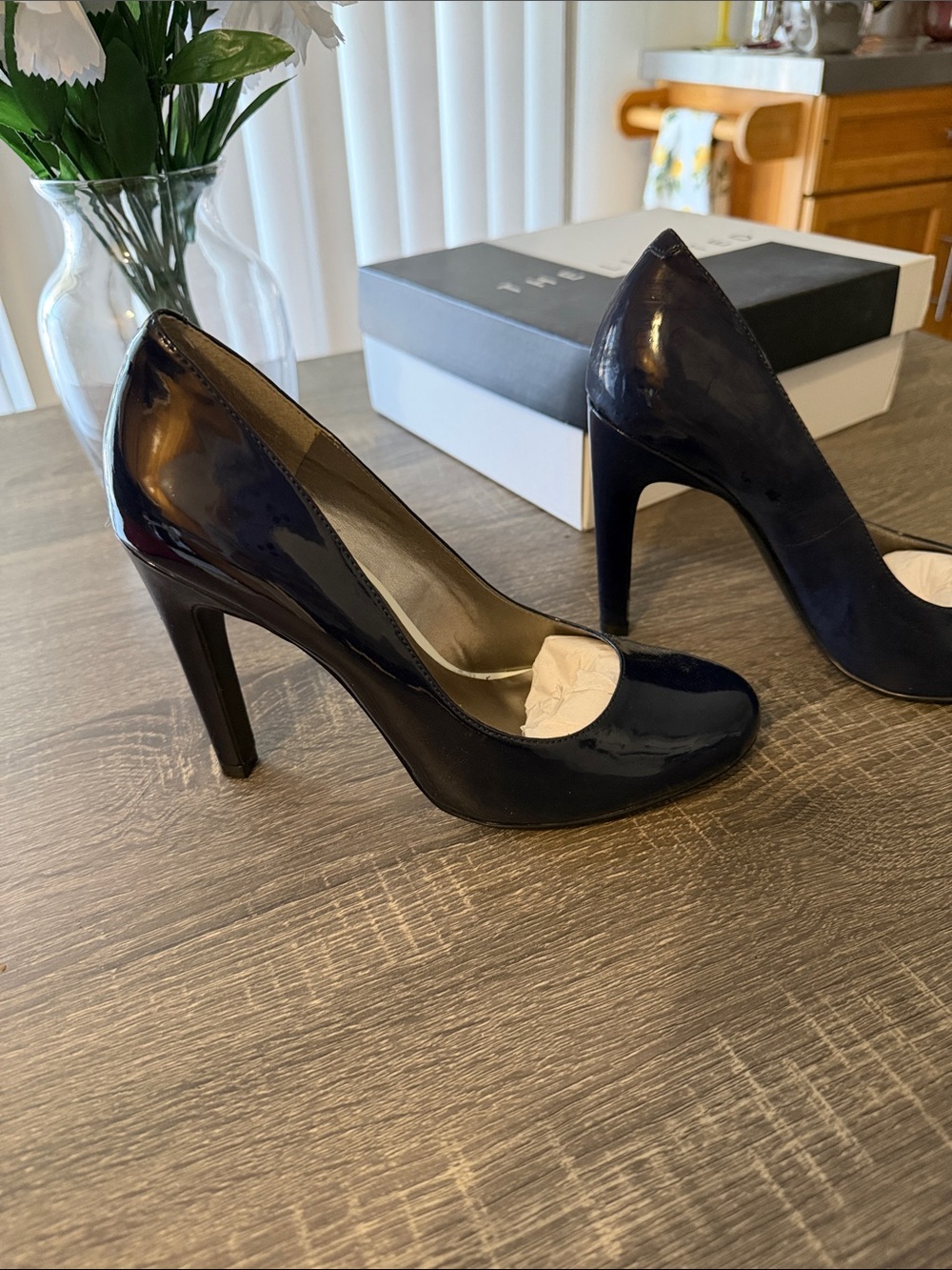 The Limited Navy Patent High Heel Pumps